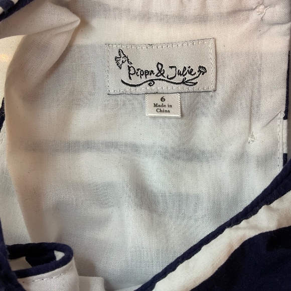 Pippa & Julie Girlsโ Nautical Tulle Dress - Size 6 - Picture 4 of 4